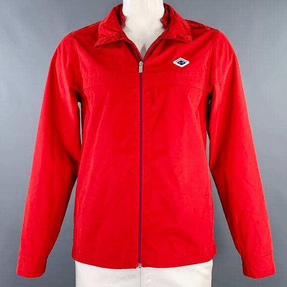SCOTCH AND SODA Size L Red Polyester Blend Zip Up Jacket